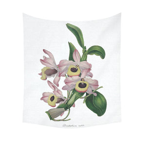 Dendrobium nobile Cotton Linen Wall Tapestry 51"x 60"