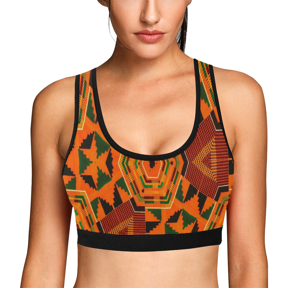 Kente 8 Women's All Over Print Sports Bra (Model T52)