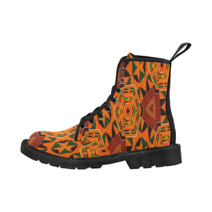 Kente 8 Martin Boots for Men (Black) (Model 1203H)