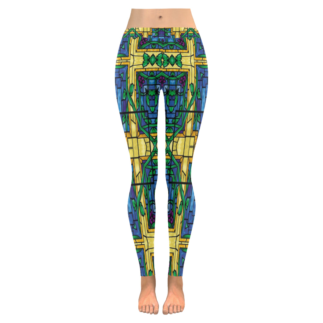 stained glass pattern 6 aa Low Rise Leggings (Invisible Stitch) (Model L05)