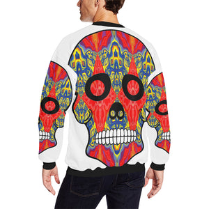 skull 8 Men's Oversized Fleece Crew Sweatshirt/Large Size(Model H18)