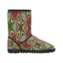 Load image into Gallery viewer, stained glass pattern 8 aa Custom High Top Kid&#39;s Snow Boots (Model 050)