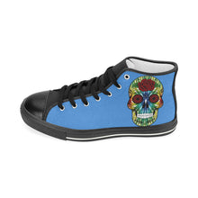 Load image into Gallery viewer, skull 13 blue Men’s Classic High Top Canvas Shoes (Model 017)