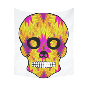 skull 7 Cotton Linen Wall Tapestry 51"x 60"