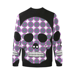 skull 2 Men's Oversized Fleece Crew Sweatshirt/Large Size(Model H18)