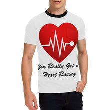 Load image into Gallery viewer, heart racing Men&#39;s All Over Print T-Shirt with Chest Pocket (Model T56)