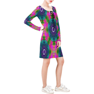 308 Long Sleeve String Tie Dress (Model D54)