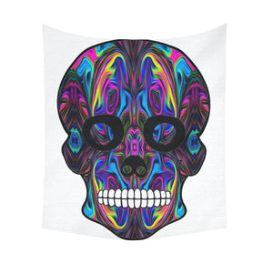 skull 4 Cotton Linen Wall Tapestry 51"x 60"