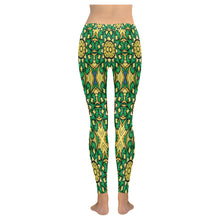 Load image into Gallery viewer, stained glass pattern 9 aa Low Rise Leggings (Invisible Stitch) (Model L05)
