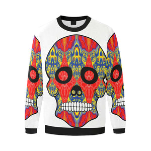 skull 8 Men's Oversized Fleece Crew Sweatshirt/Large Size(Model H18)