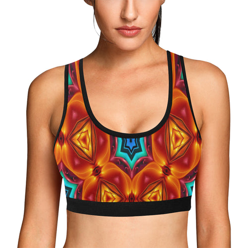 pattern 307 Women's All Over Print Sports Bra (Model T52)
