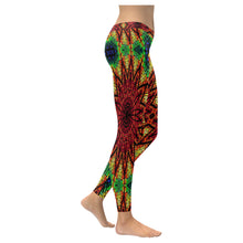 Load image into Gallery viewer, stained glass pattern 7 aa Low Rise Leggings (Invisible Stitch) (Model L05)