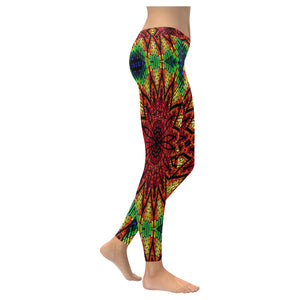 stained glass pattern 7 aa Low Rise Leggings (Invisible Stitch) (Model L05)