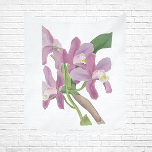 Cattleya Harrisonia Cotton Linen Wall Tapestry 51"x 60"