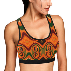 Kente 2 Women's All Over Print Sports Bra (Model T52)