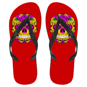 Skull 10 Flip Flops - Large