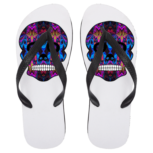 Skull 5 Flip Flops - Large