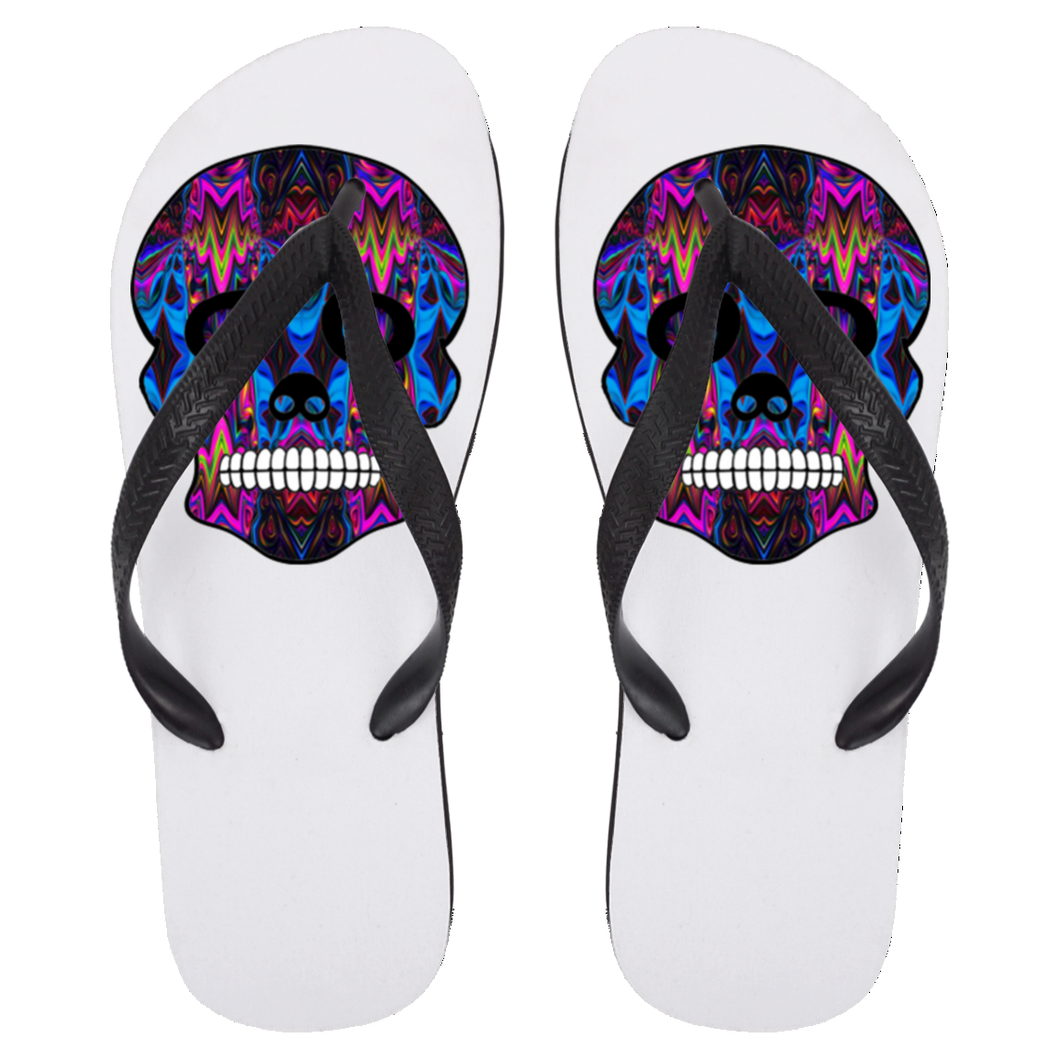 Skull 5 Flip Flops - Large