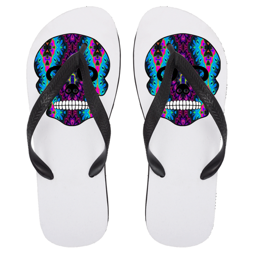 Skull 6 Flip Flops - Large