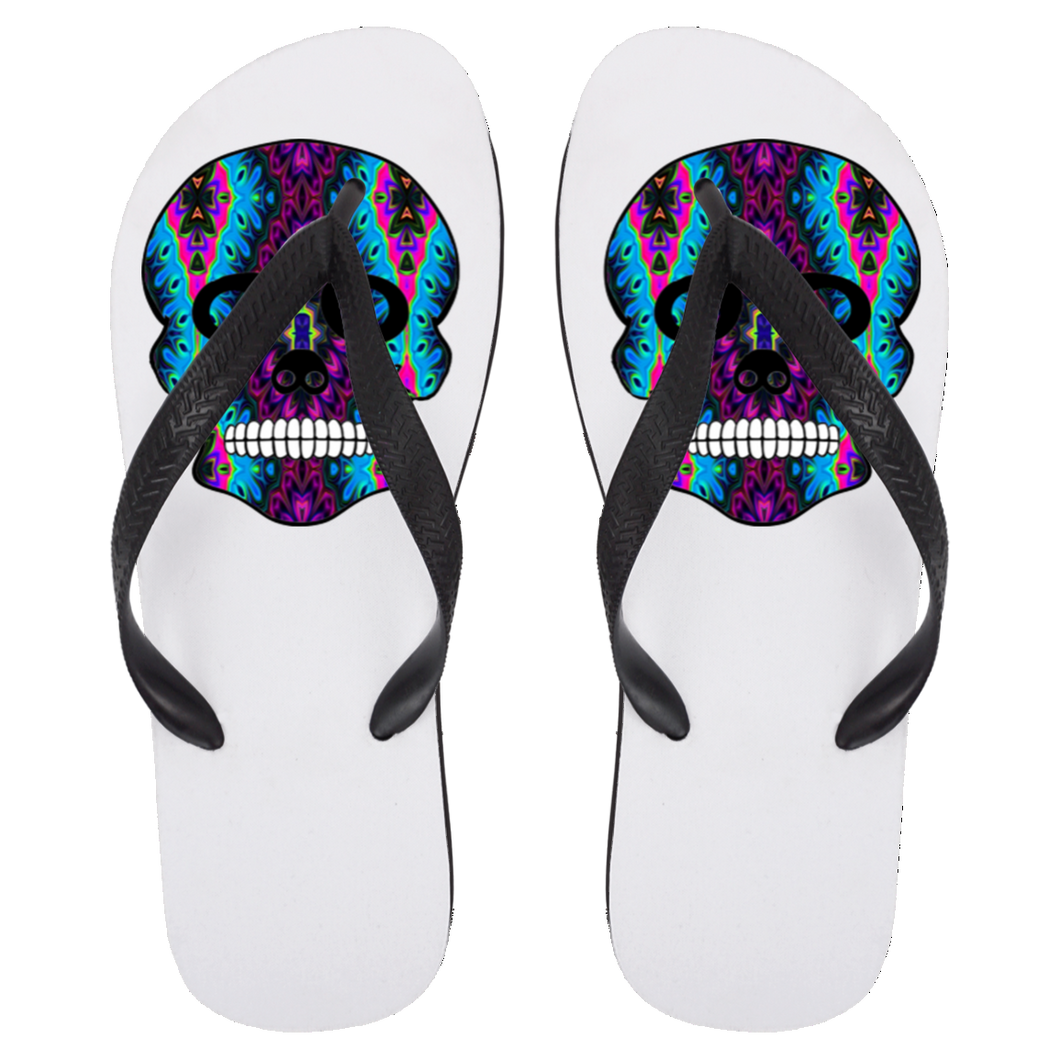 Skull 6 Flip Flops - Large