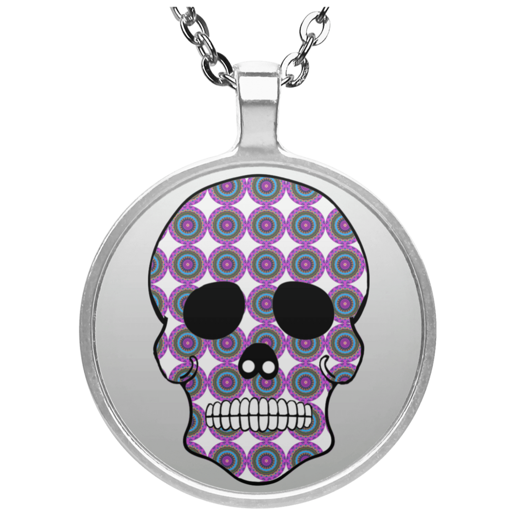 Skull 2 Circle Necklace