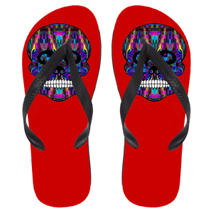 Skull 3 Flip Flops - Large