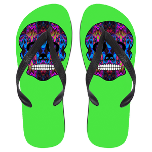 Skull 5 Flip Flops - Large