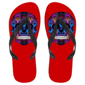 Skull 5 Flip Flops - Large