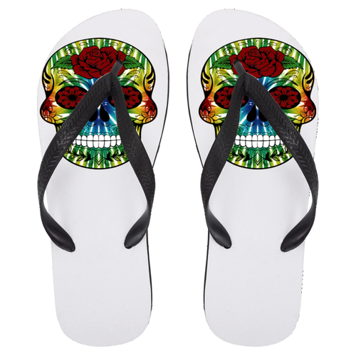 Skull 13 Flip Flops - Large