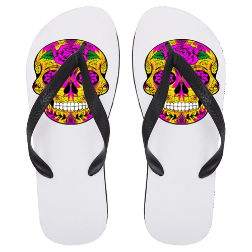 Skull 10 Flip Flops - Large