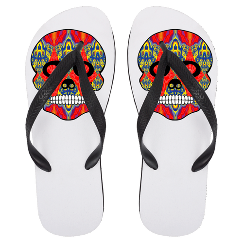 Skull 8 Flip Flops - Large