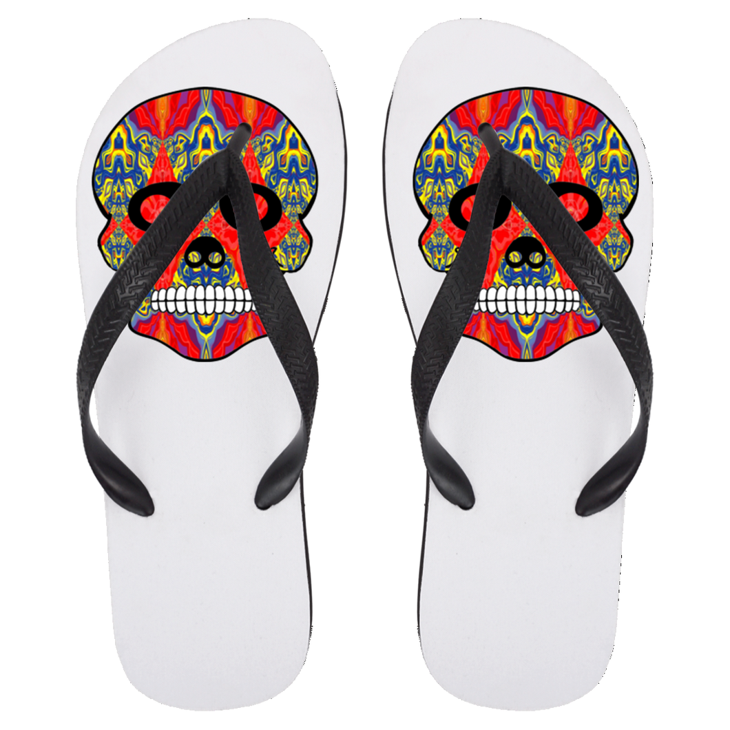 Skull 8 Flip Flops - Large