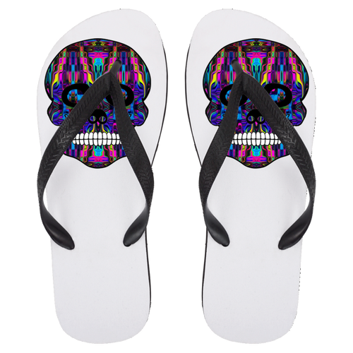 Skull 3 Flip Flops - Large