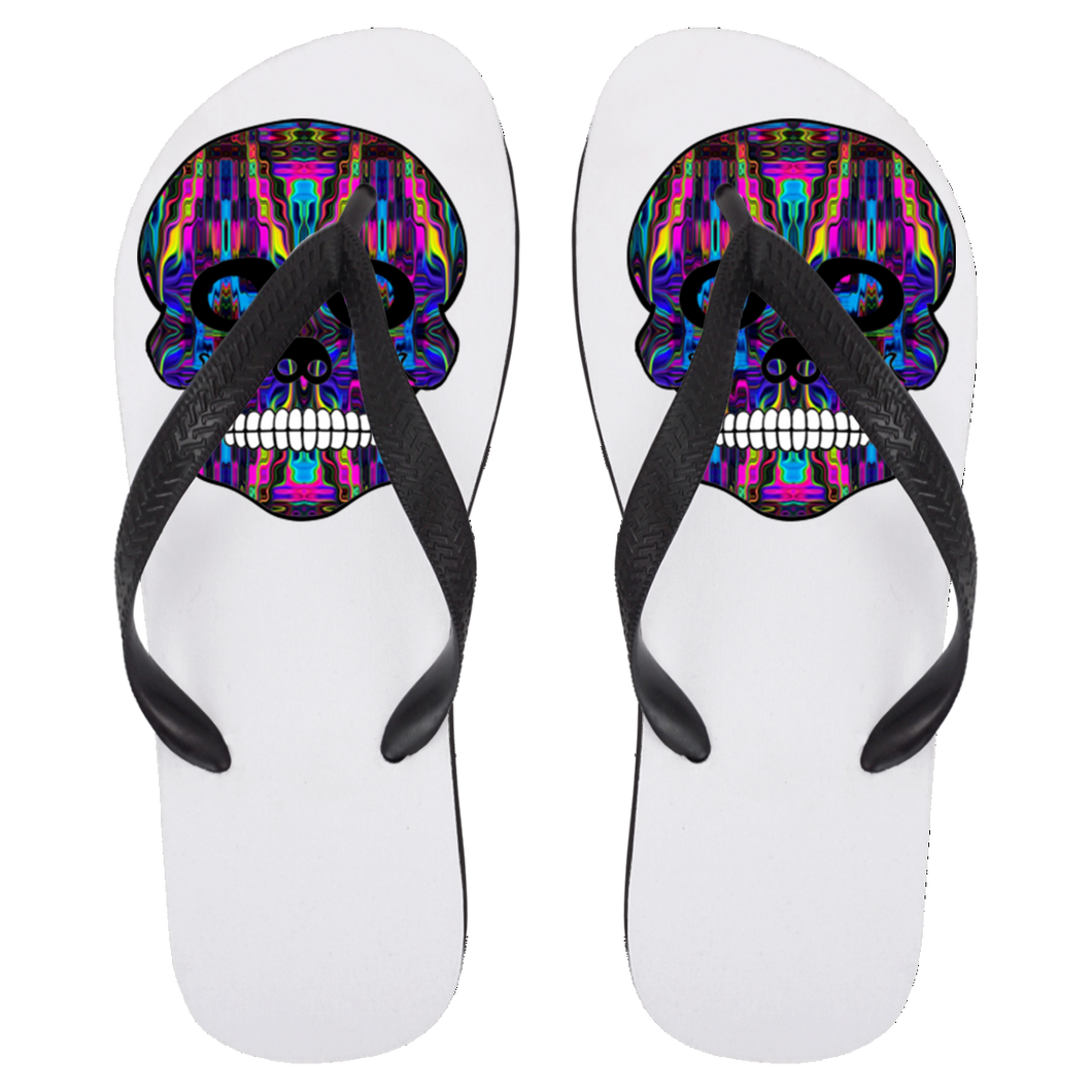 Skull 3 Flip Flops - Large