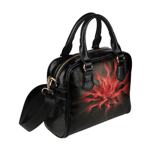 floral fract 2 red Shoulder Handbag (Model 1634)