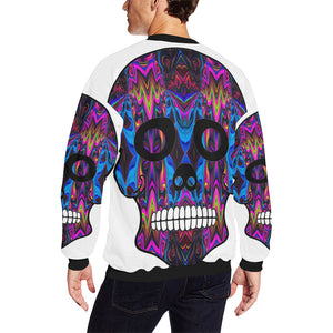 skull 5 Men's Oversized Fleece Crew Sweatshirt/Large Size(Model H18)