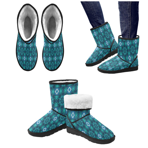 pattern 300 Custom High Top Unisex Snow Boots (Model 047)