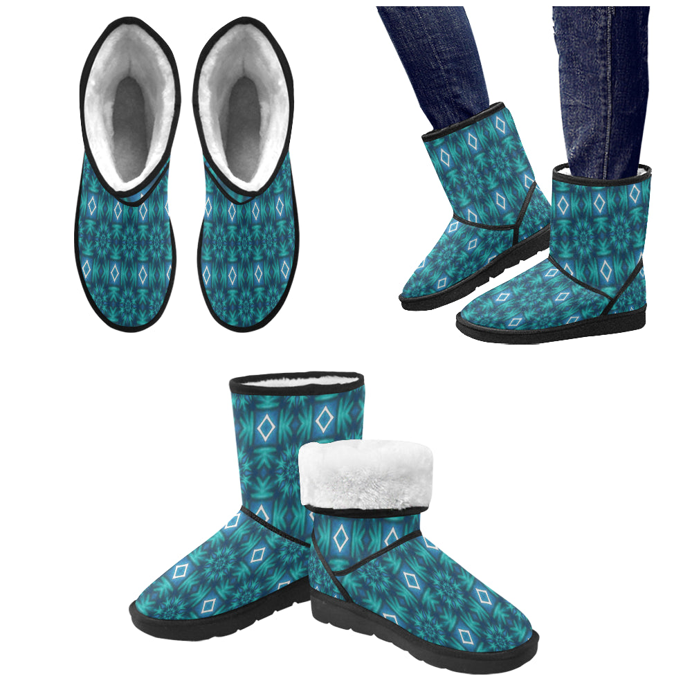 pattern 300 Custom High Top Unisex Snow Boots (Model 047)