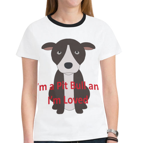 I'm a Pit Bull New All Over Print T-shirt for Women (Model T45)