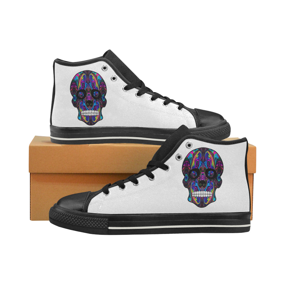 skull 4 Men’s Classic High Top Canvas Shoes (Model 017)