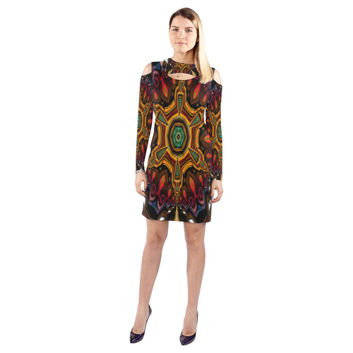 501 Cold Shoulder Long Sleeve Dress (Model D37)