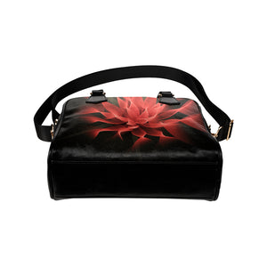 floral fract 2 red Shoulder Handbag (Model 1634)