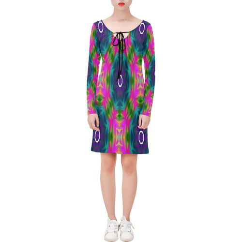 308 Long Sleeve String Tie Dress (Model D54)