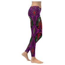 Load image into Gallery viewer, stained glass pattern 4 aa Low Rise Leggings (Invisible Stitch) (Model L05)