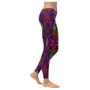 stained glass pattern 4 aa Low Rise Leggings (Invisible Stitch) (Model L05)
