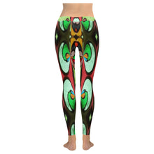 Load image into Gallery viewer, stained glass pattern 5 aa Low Rise Leggings (Invisible Stitch) (Model L05)
