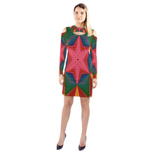 Load image into Gallery viewer, pattern 319 Cold Shoulder Long Sleeve Dress (Model D37)