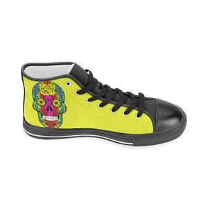 skull 11 yellow Men’s Classic High Top Canvas Shoes (Model 017)