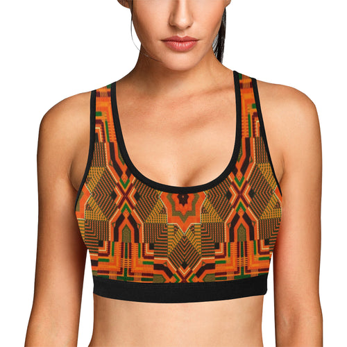 Kente 10 Women's All Over Print Sports Bra (Model T52)