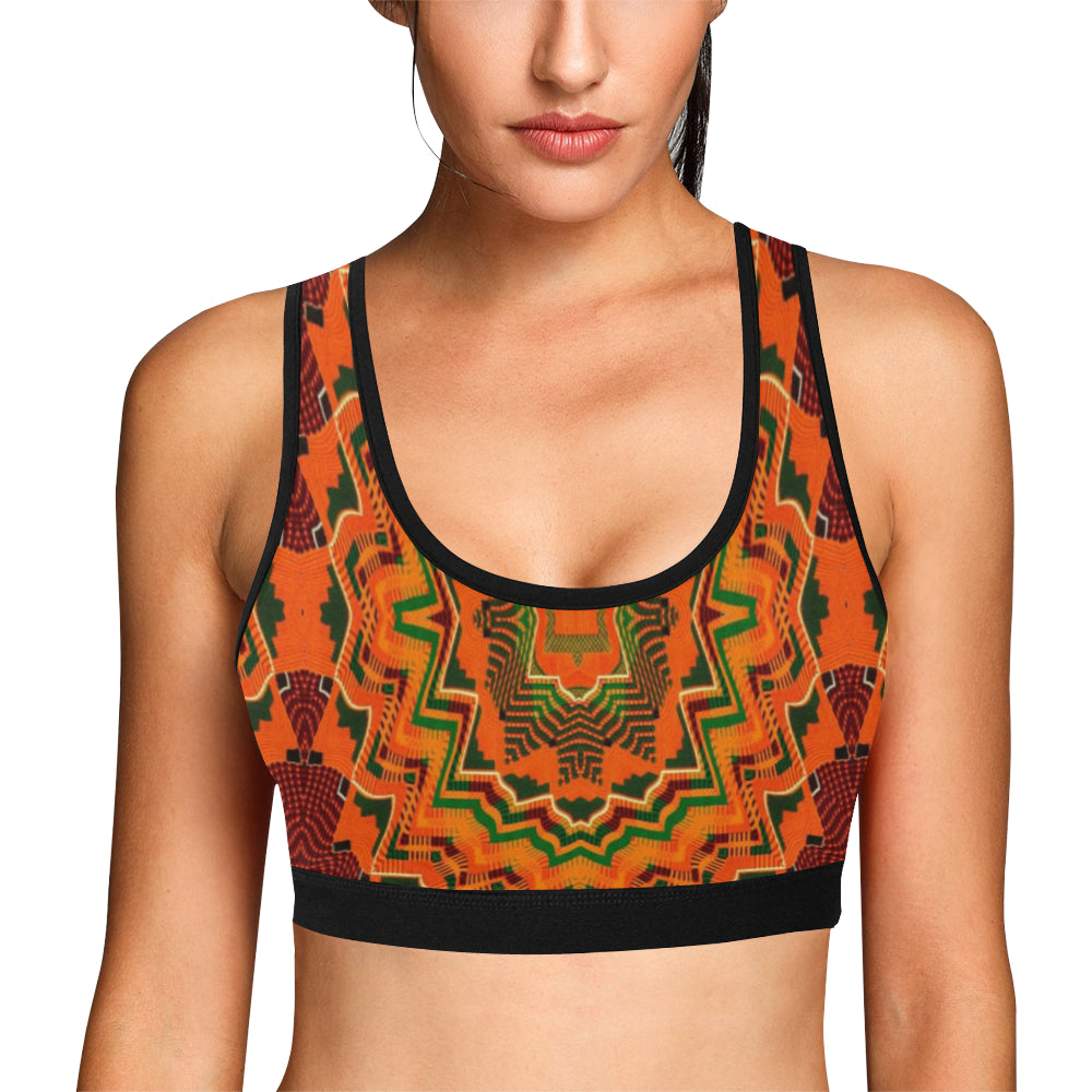Kente 4 Women's All Over Print Sports Bra (Model T52)